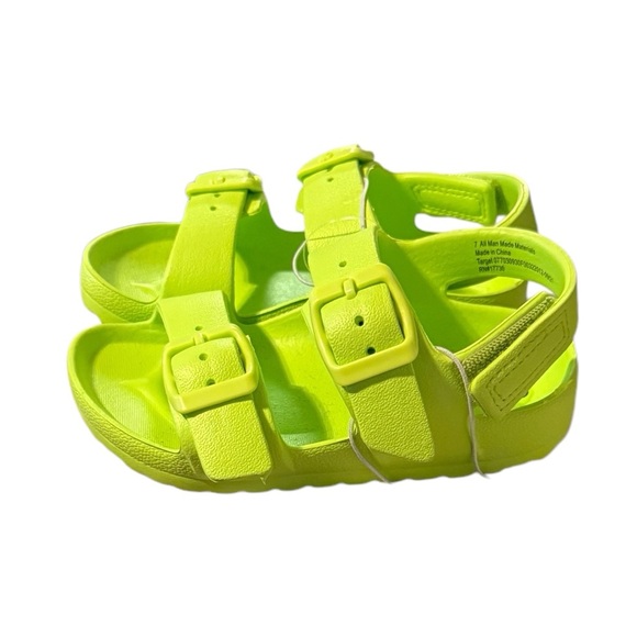 Kids Sandals Cat & Jack lime green size 7 - Picture 2 of 4